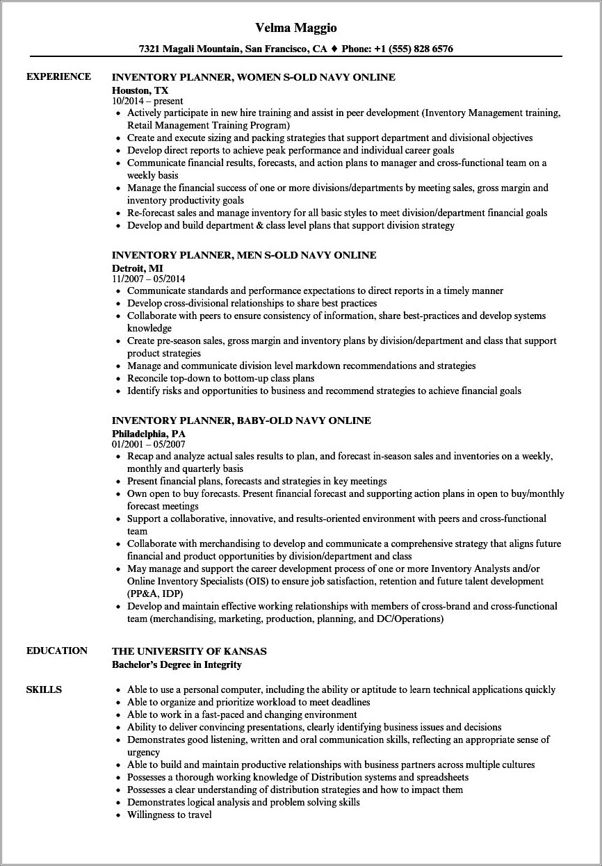 Operations Specialist Navy Resume Examples