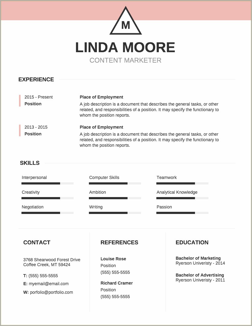 Personal And Professional Skills Resume