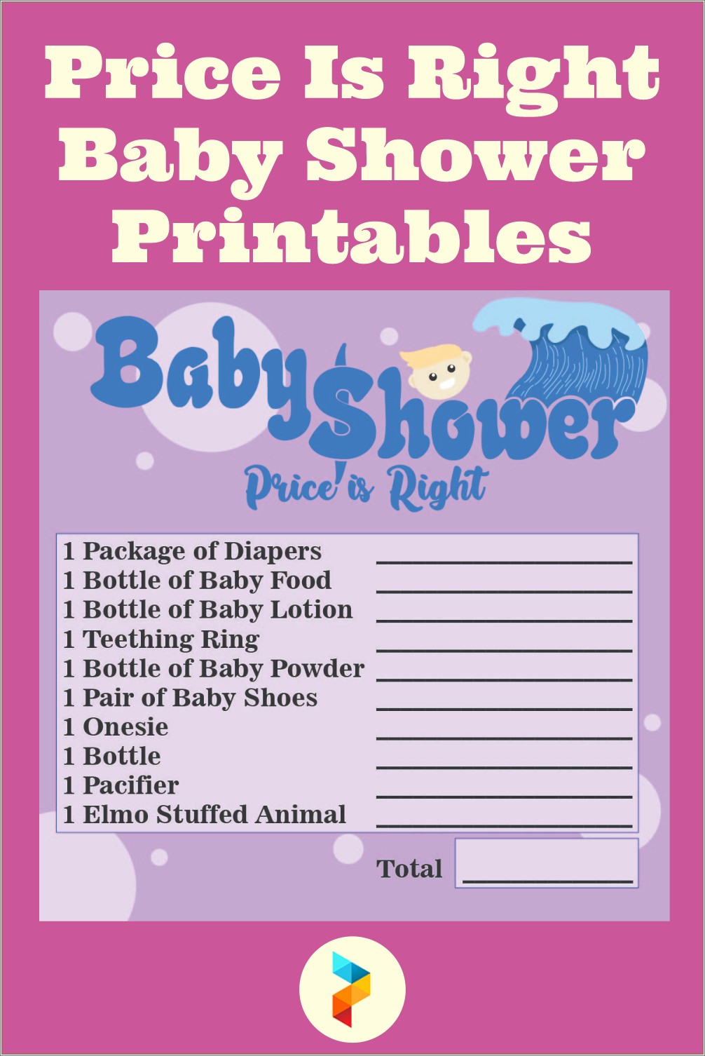 Price Is Right Baby Shower Game Free Template