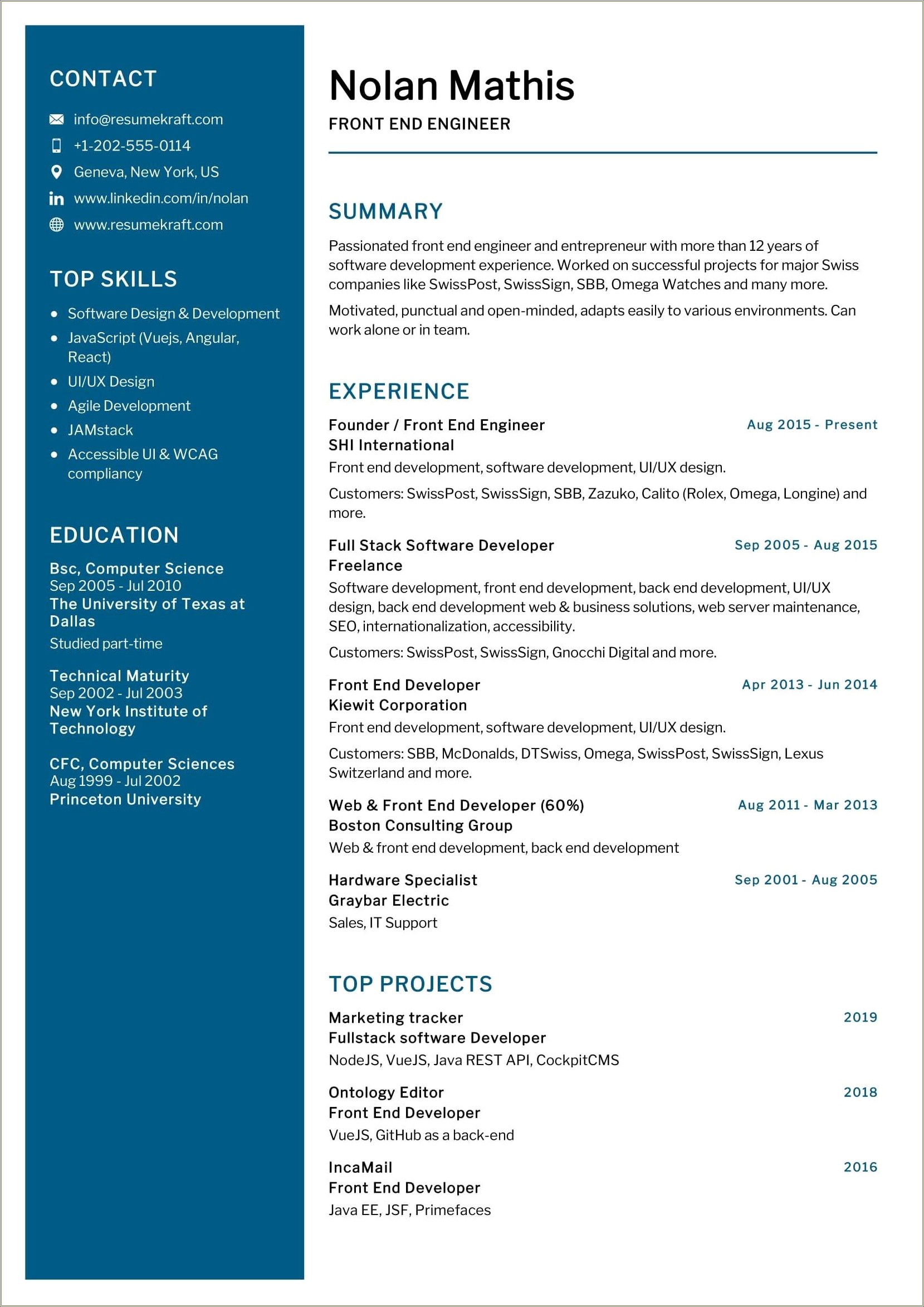 Princeton Sample Resume For Student