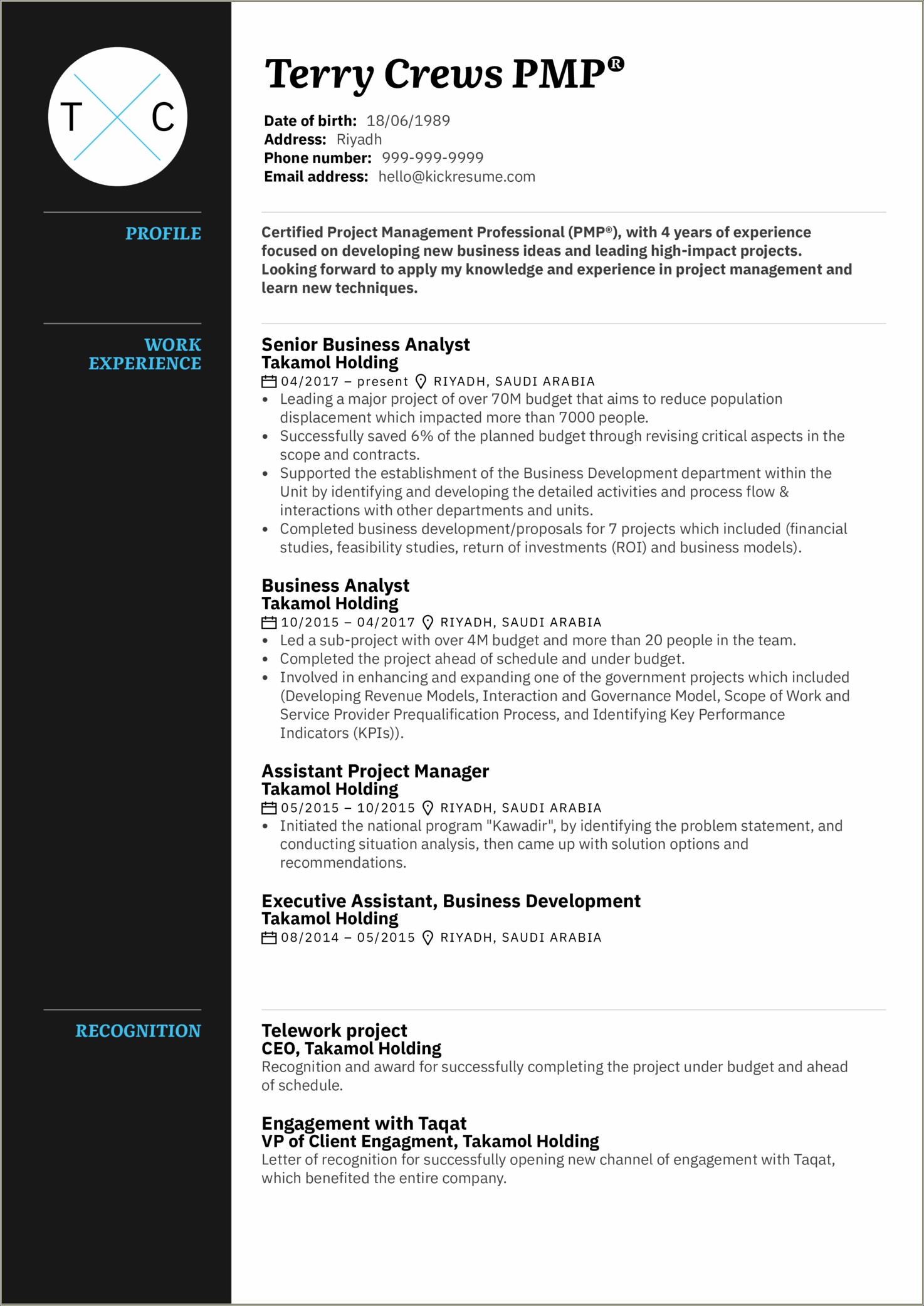 Project And Program Management Resume