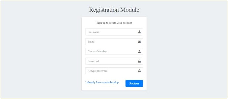Registration Form In Php Template Free Download