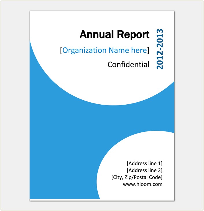 Report Cover Page Templates Free Download Word