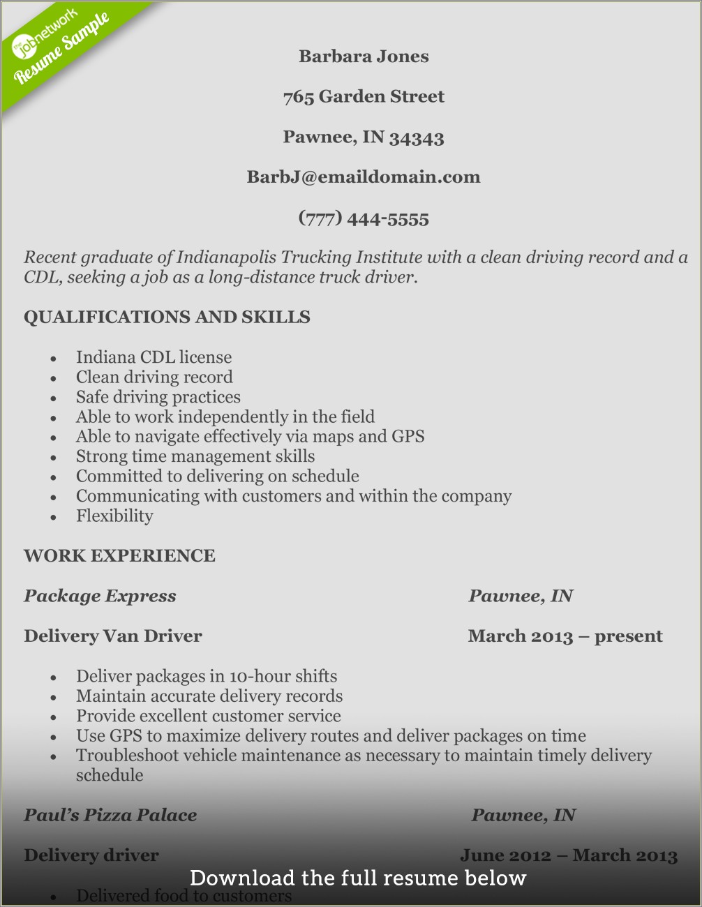 Resume Example For Automotive Industry