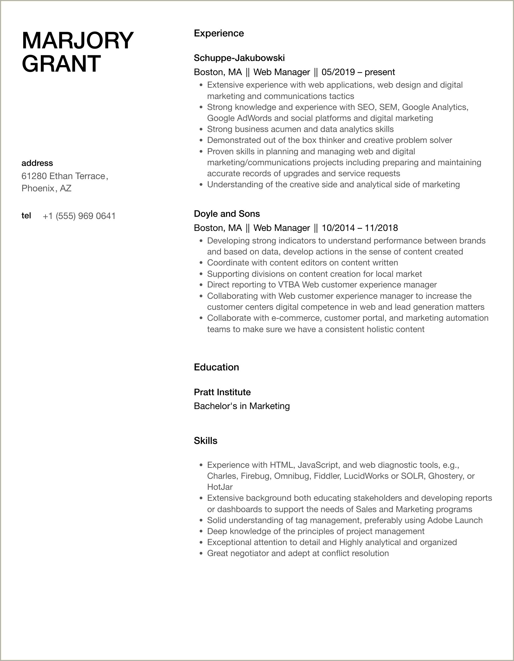 Resume Example Site Askamanager.org