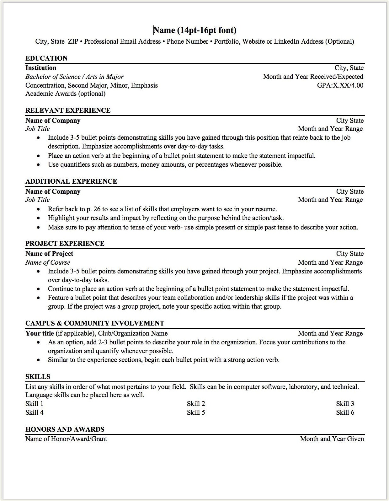 Resume Examples After 1 Year