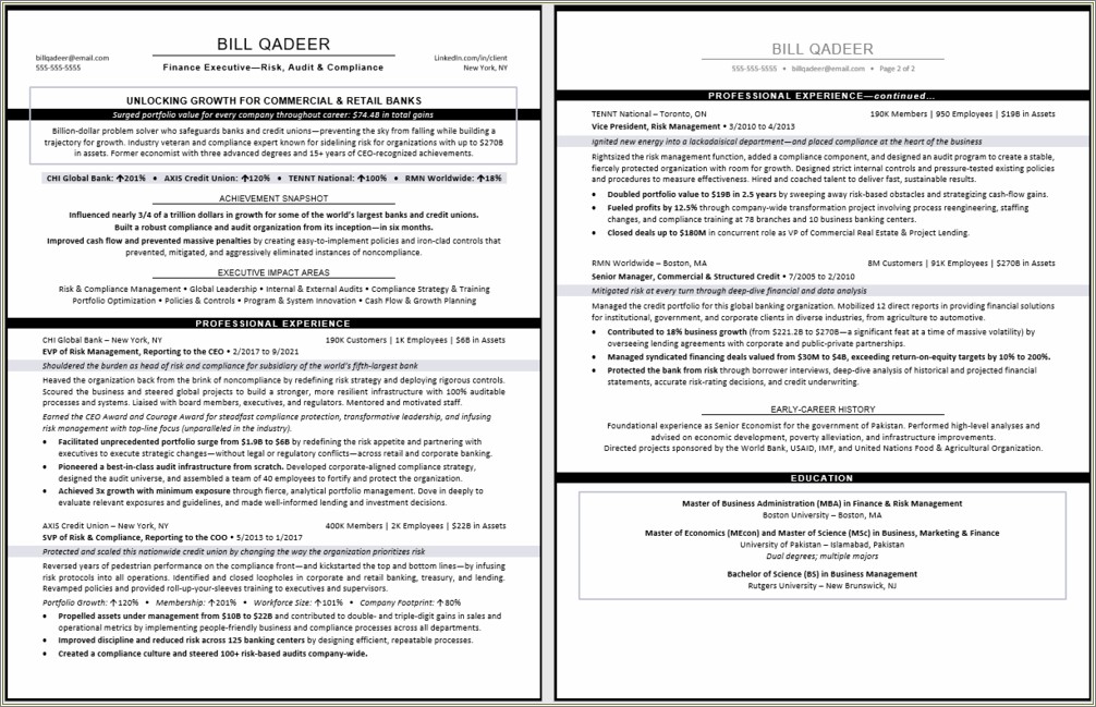 Resume Examples With Multiple Degrees