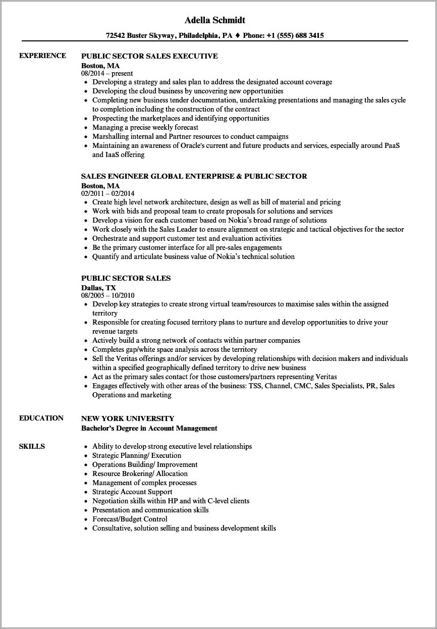 Resume For Public Service Jobs