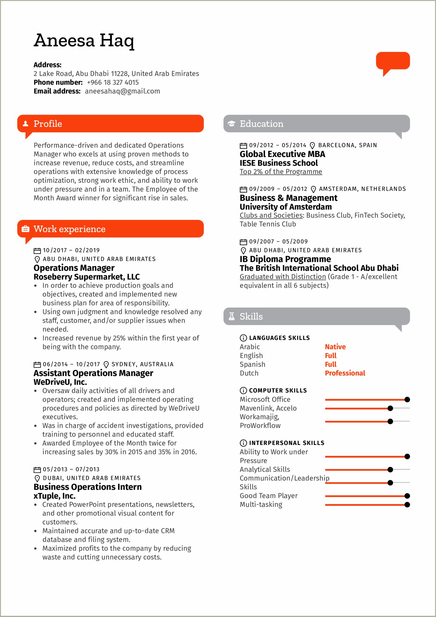 Resume Format For Dubai Jobs