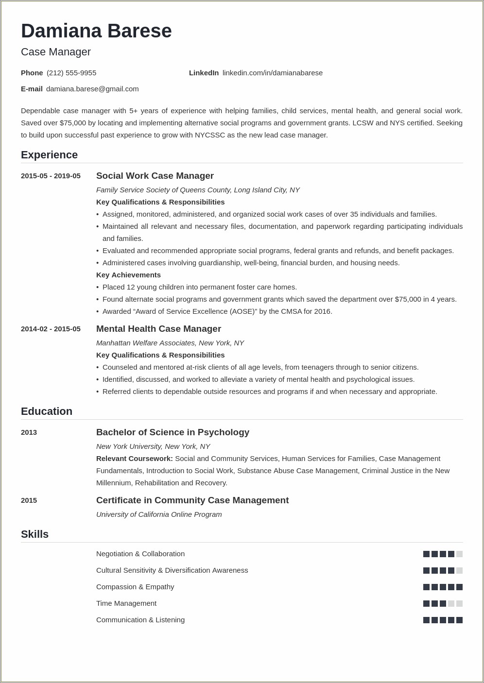 Resume Objective For Community Manager