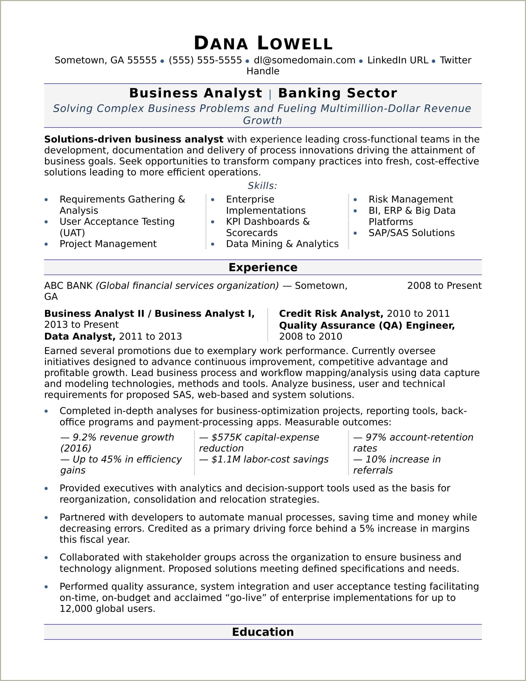 Resume Objective For Program Analyst
