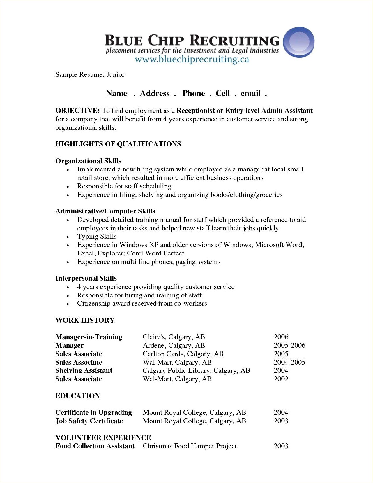 Resume Objective For Public Librarian