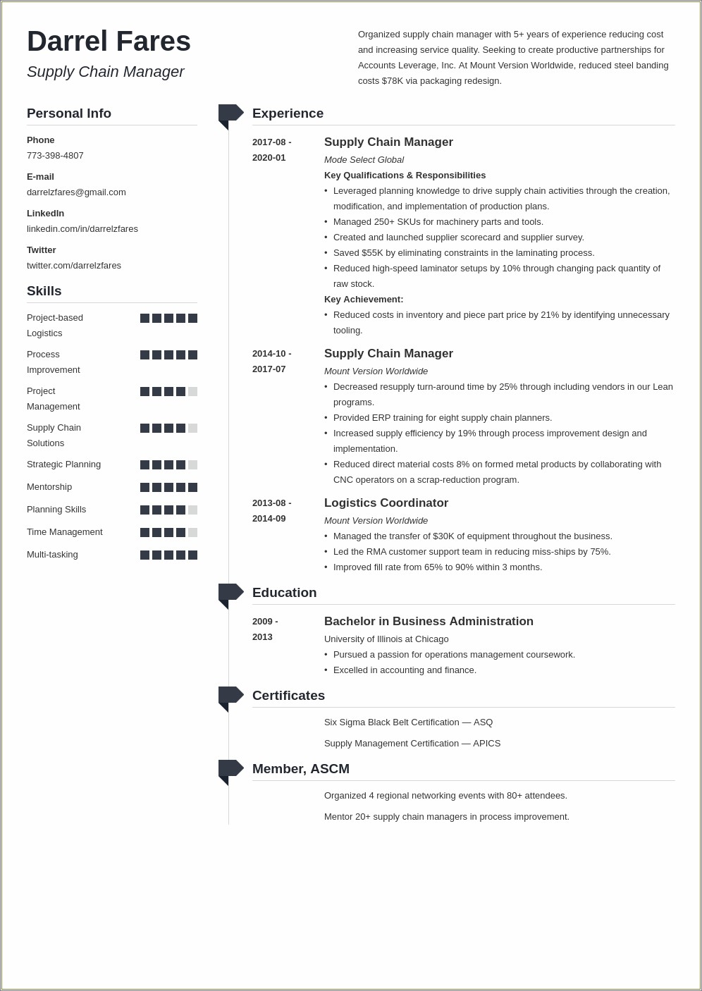 Resume Recommendation Examples Logistics Manager