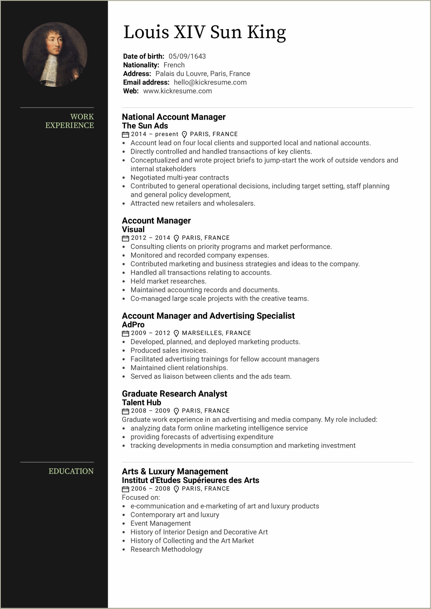 Resume With Marketing Asset Management