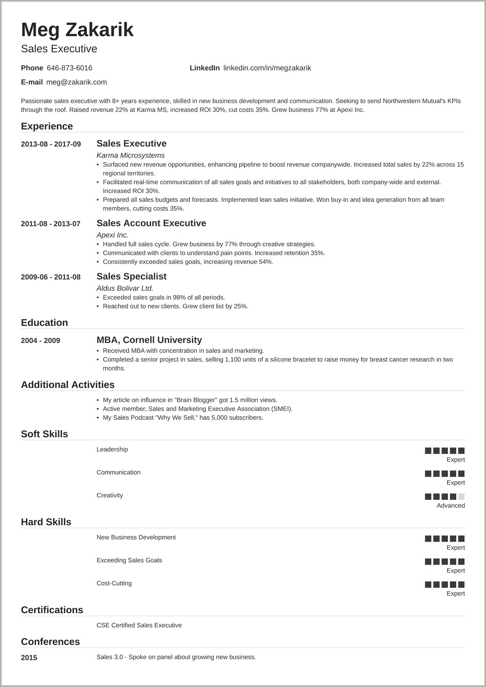 Resumes Examples For In Company