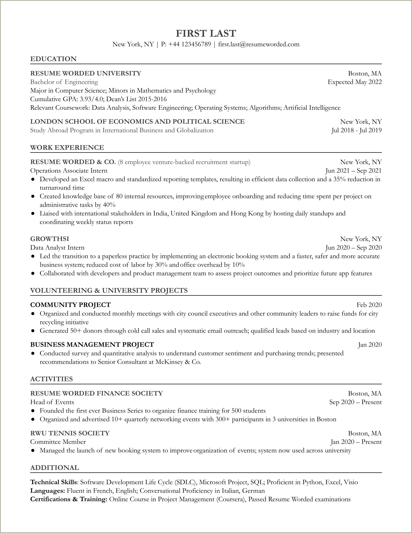 Sales Operations Manager Resume Examples