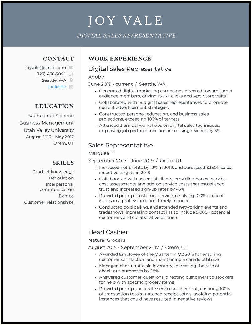 Sales Position Sample Resume Objective