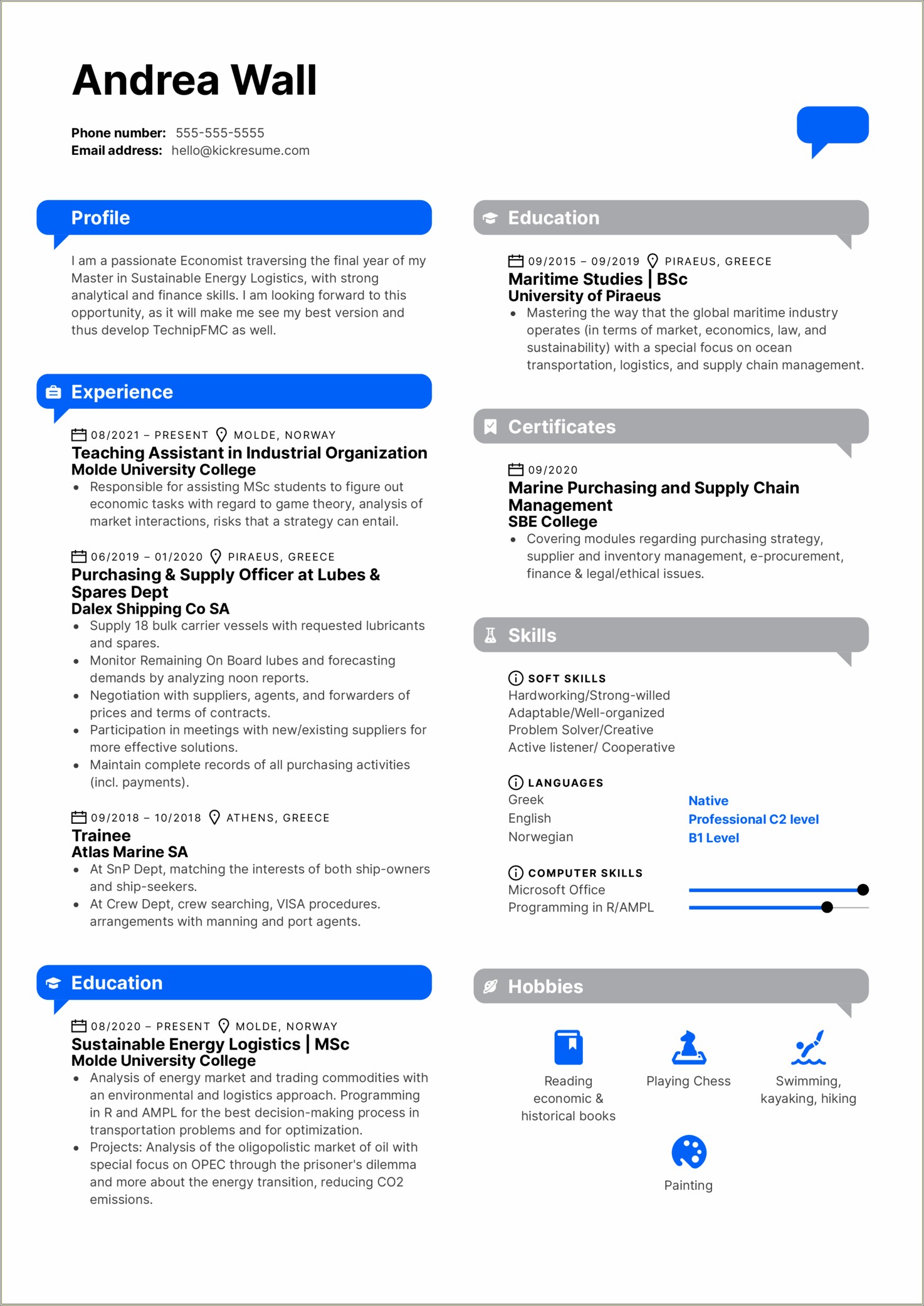 Sample Resume In Supply Chain