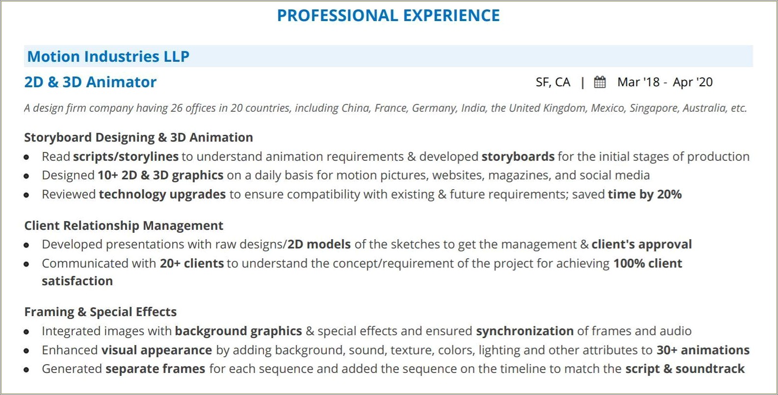 Sample Resumes 20+ Years Experience