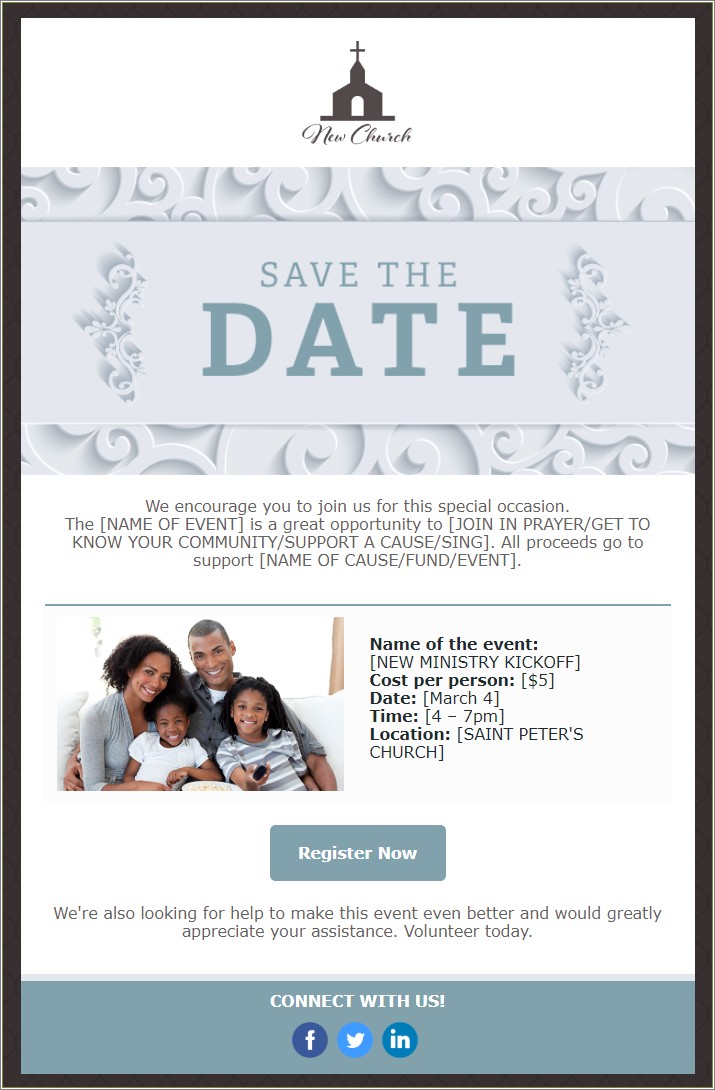 Save The Date Christmas Party Email Template Free