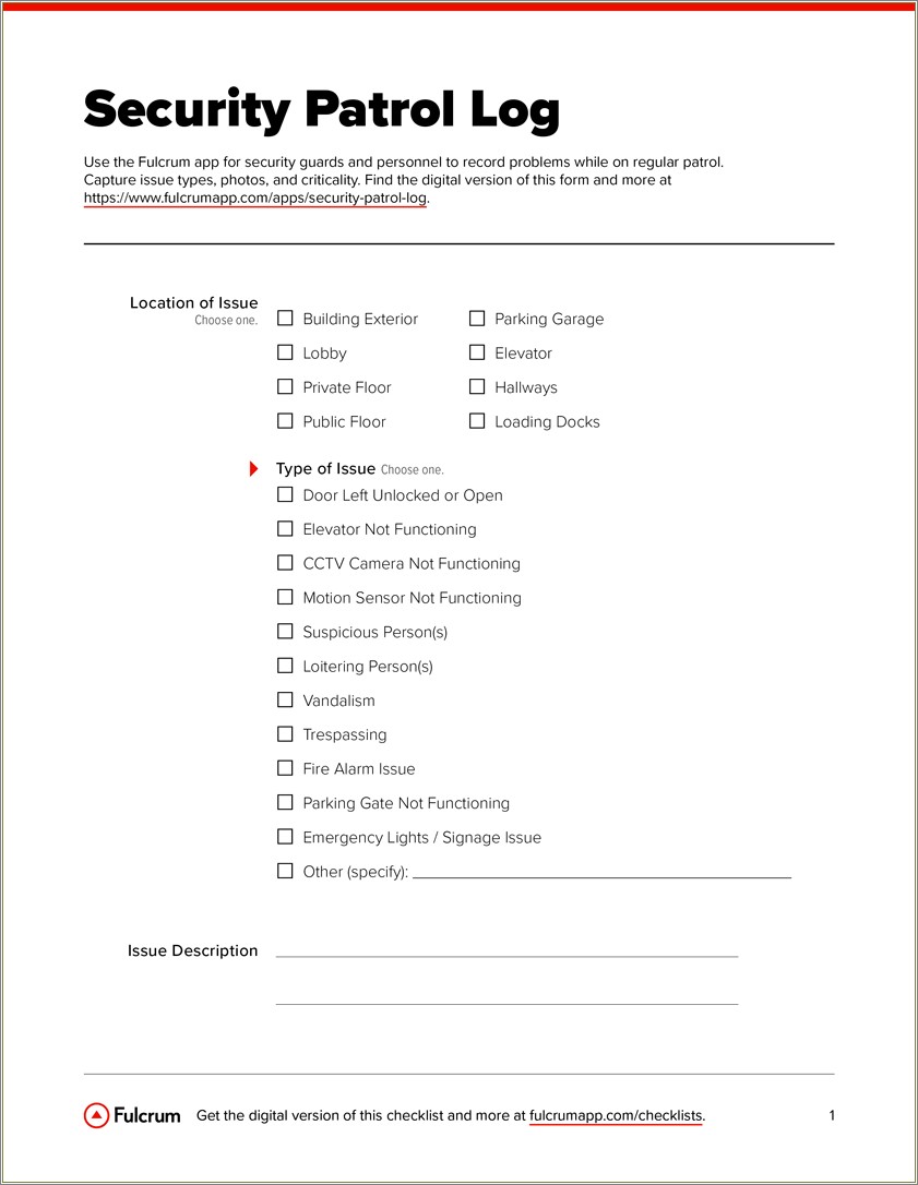 Security Daily Activity Report Template Free Download