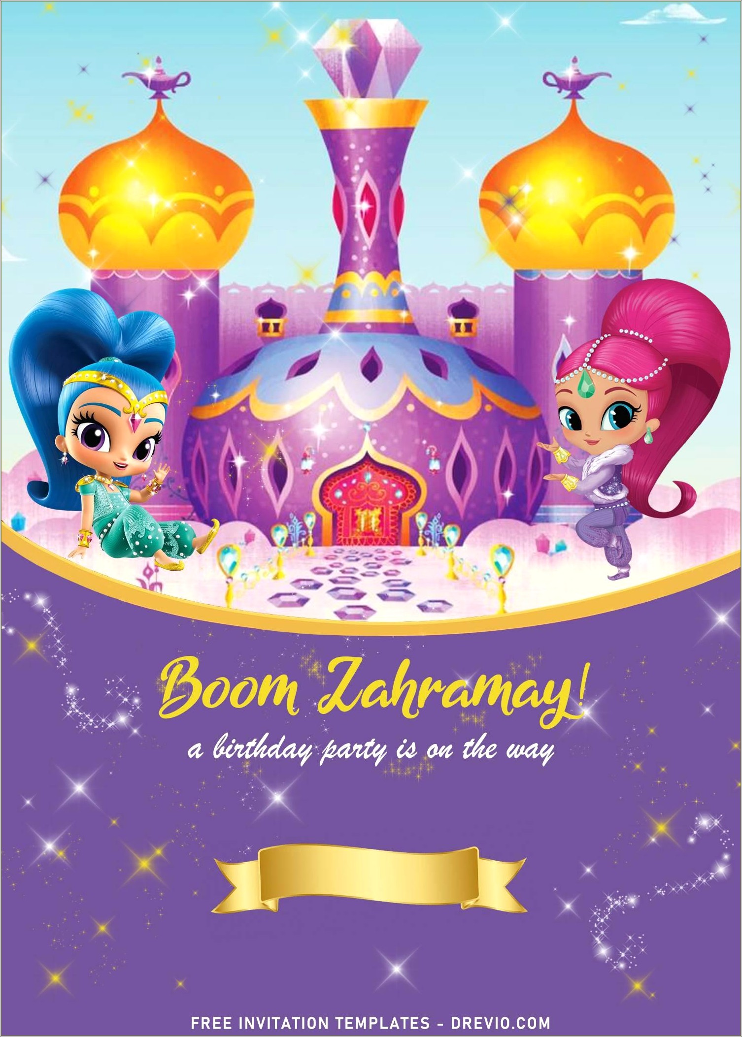 Shimmer And Shine Birthday Invitations Template Free