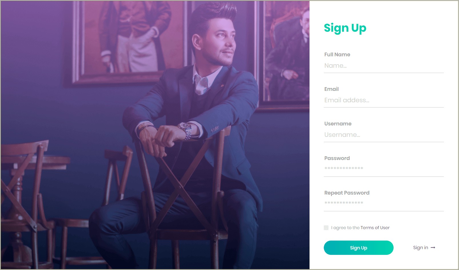 Sign Up Form Template Html Css Free Download