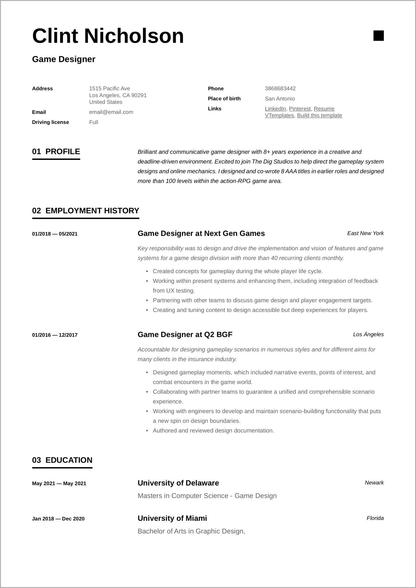 Simple Resume Templates For Jobs