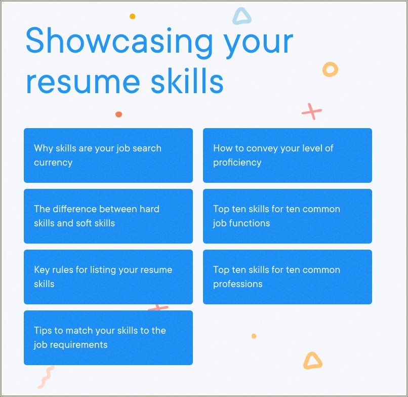 Skills Are Required On Resume
