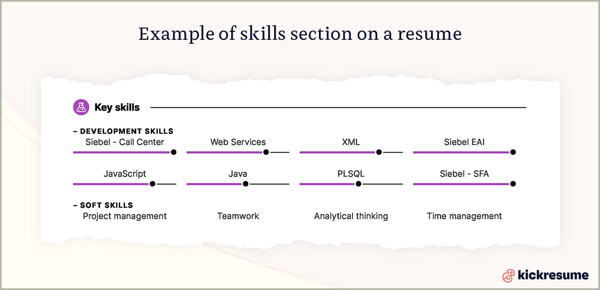 Skills As Seperate Section Resume