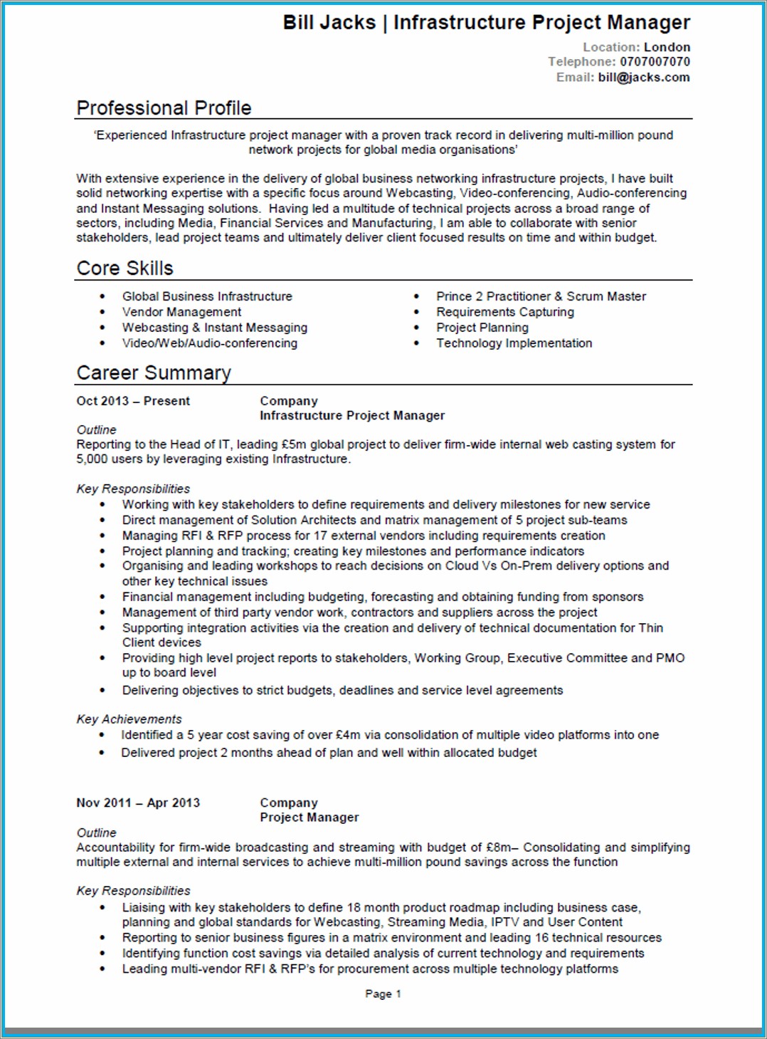 Software Project Manager Resume Objective
