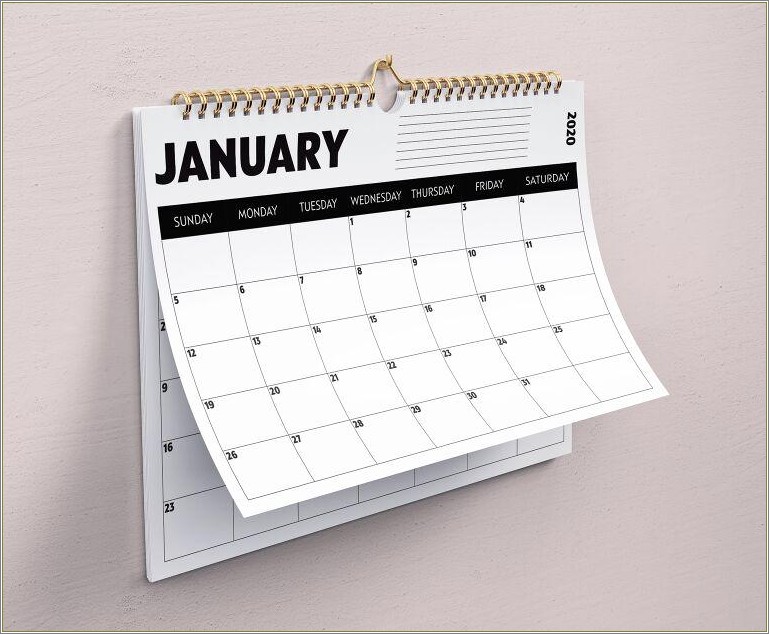Table Calendar Design Templates Free Download 2020