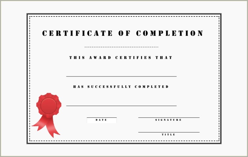 Template For Certificate Of Recognition Free Download