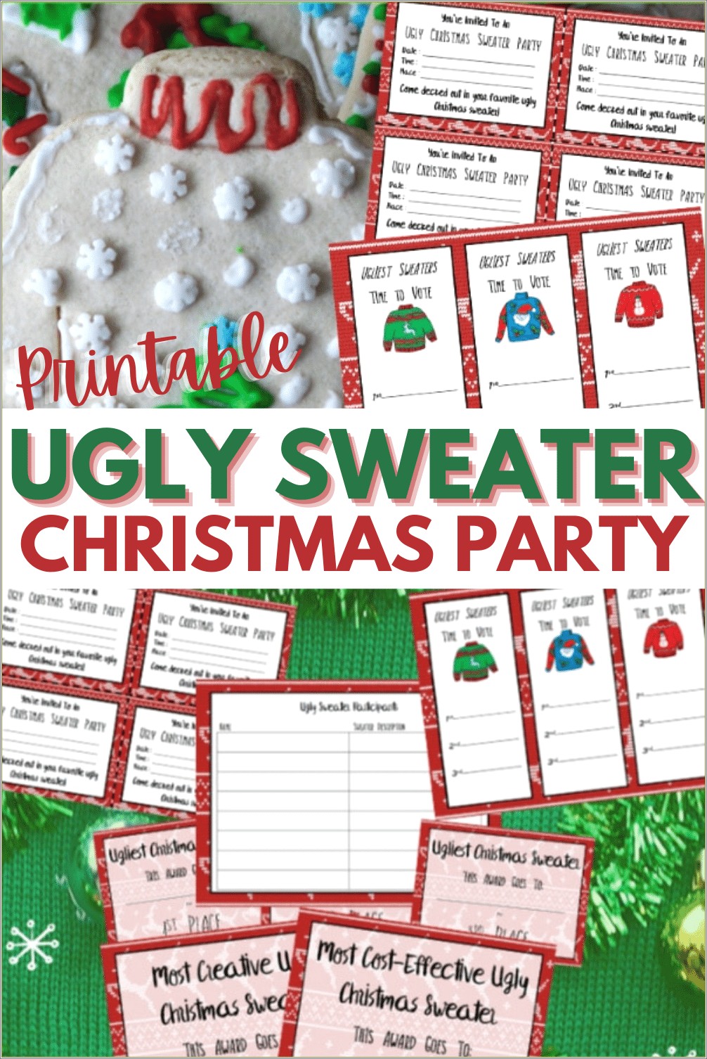 Ugly Christmas Sweater Party Invitations Free Templates