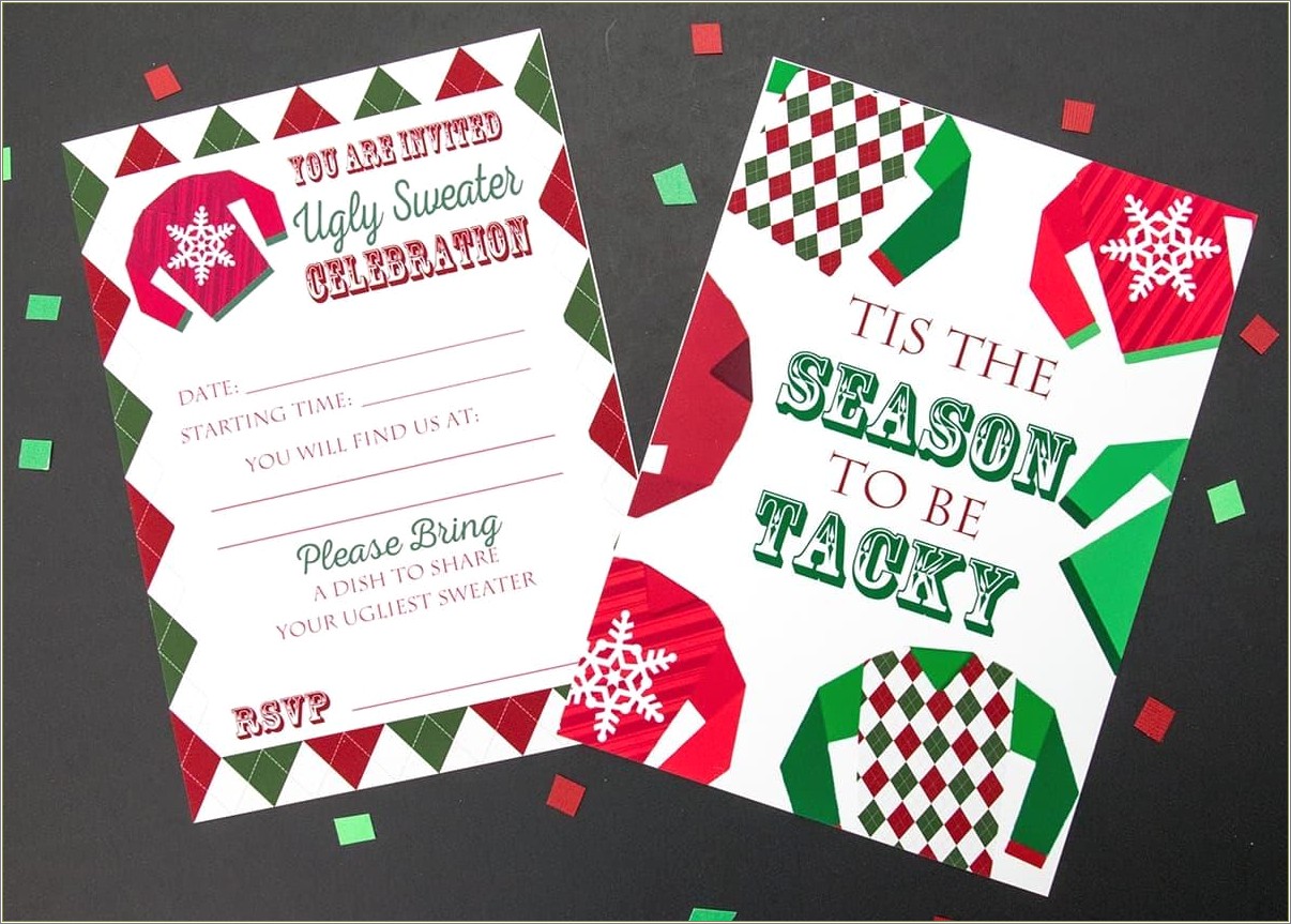 Ugly Sweater Party Invitation Template Free Word