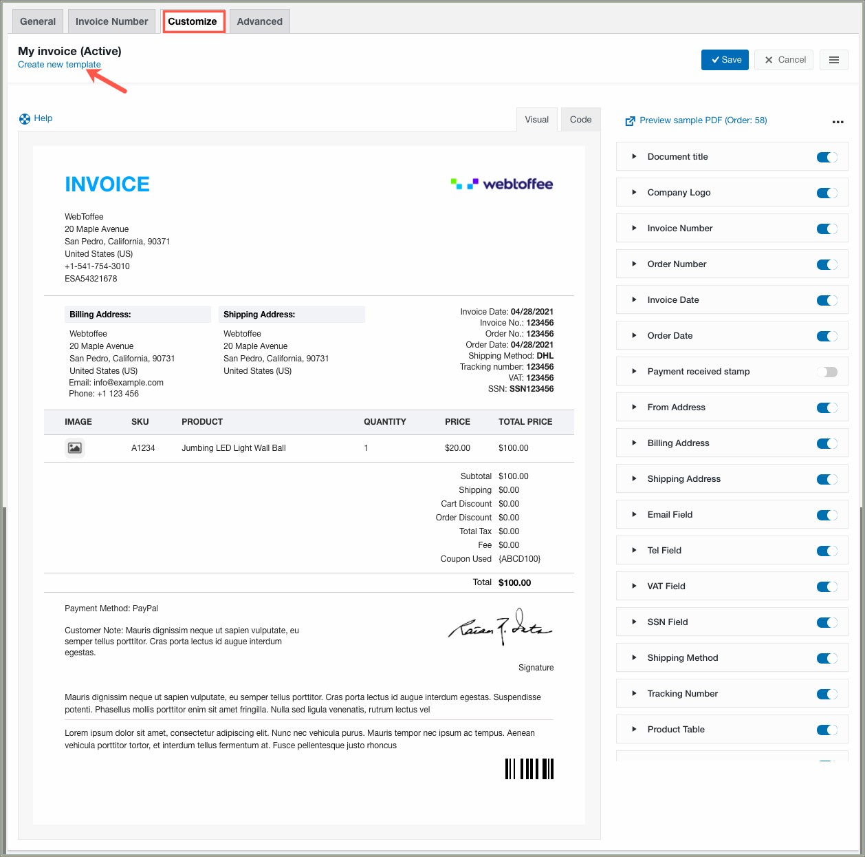 Woocommerce Pdf Invoices & Packing Slips Templates Free