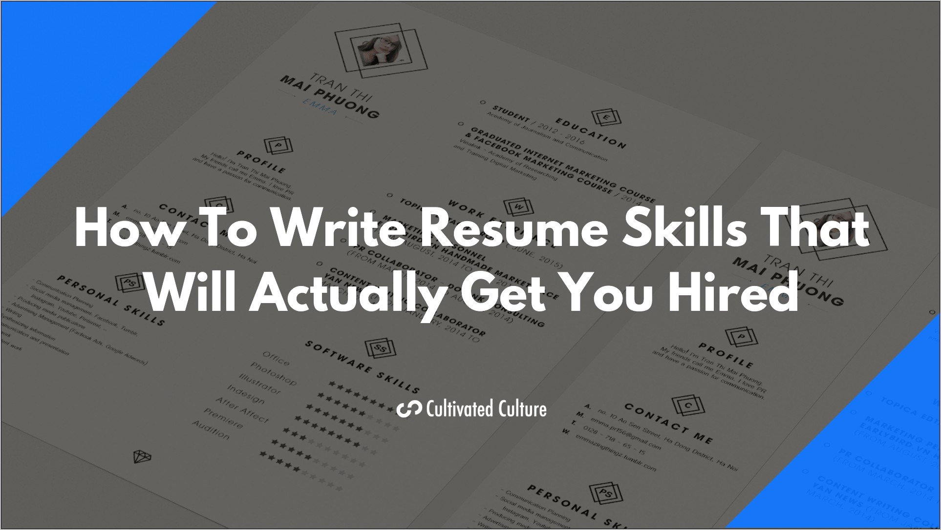 1 Line Skill Section Resume