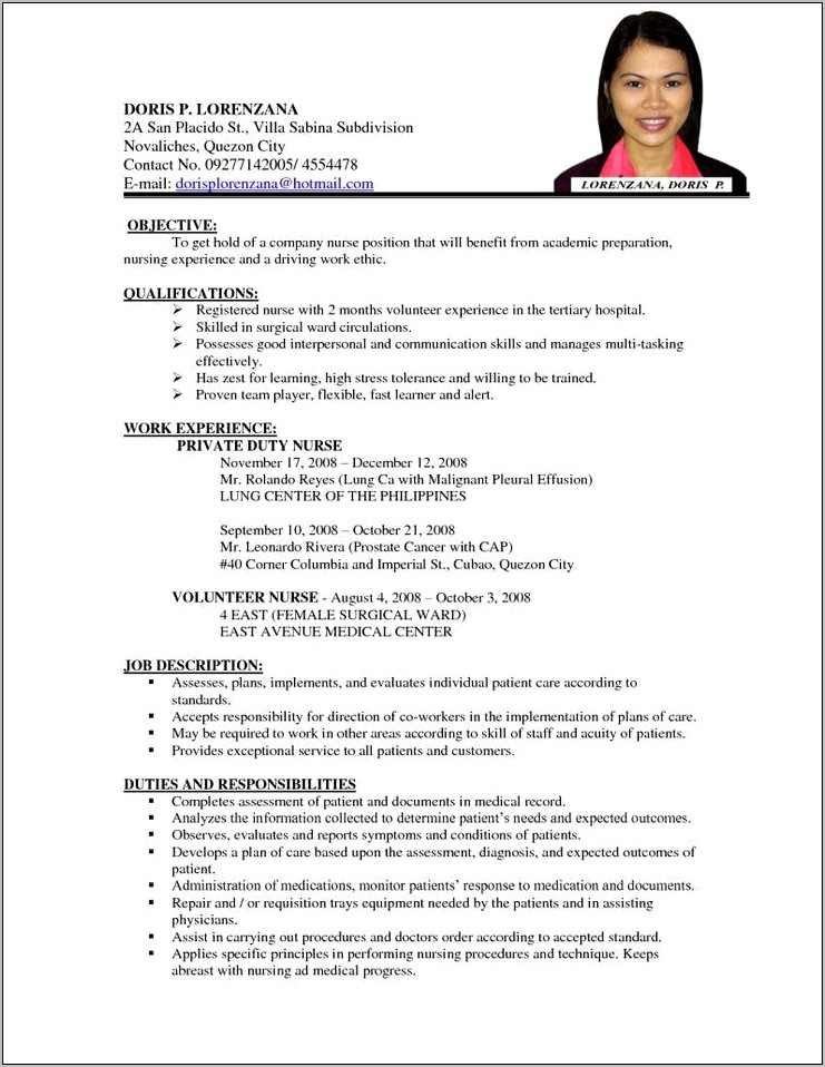 A Great Job Resume Examples