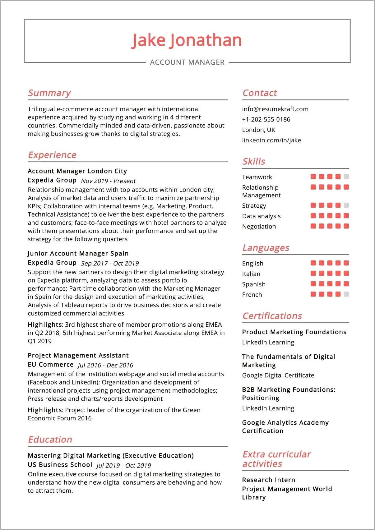 Accounting Manager Resume Sample Canada