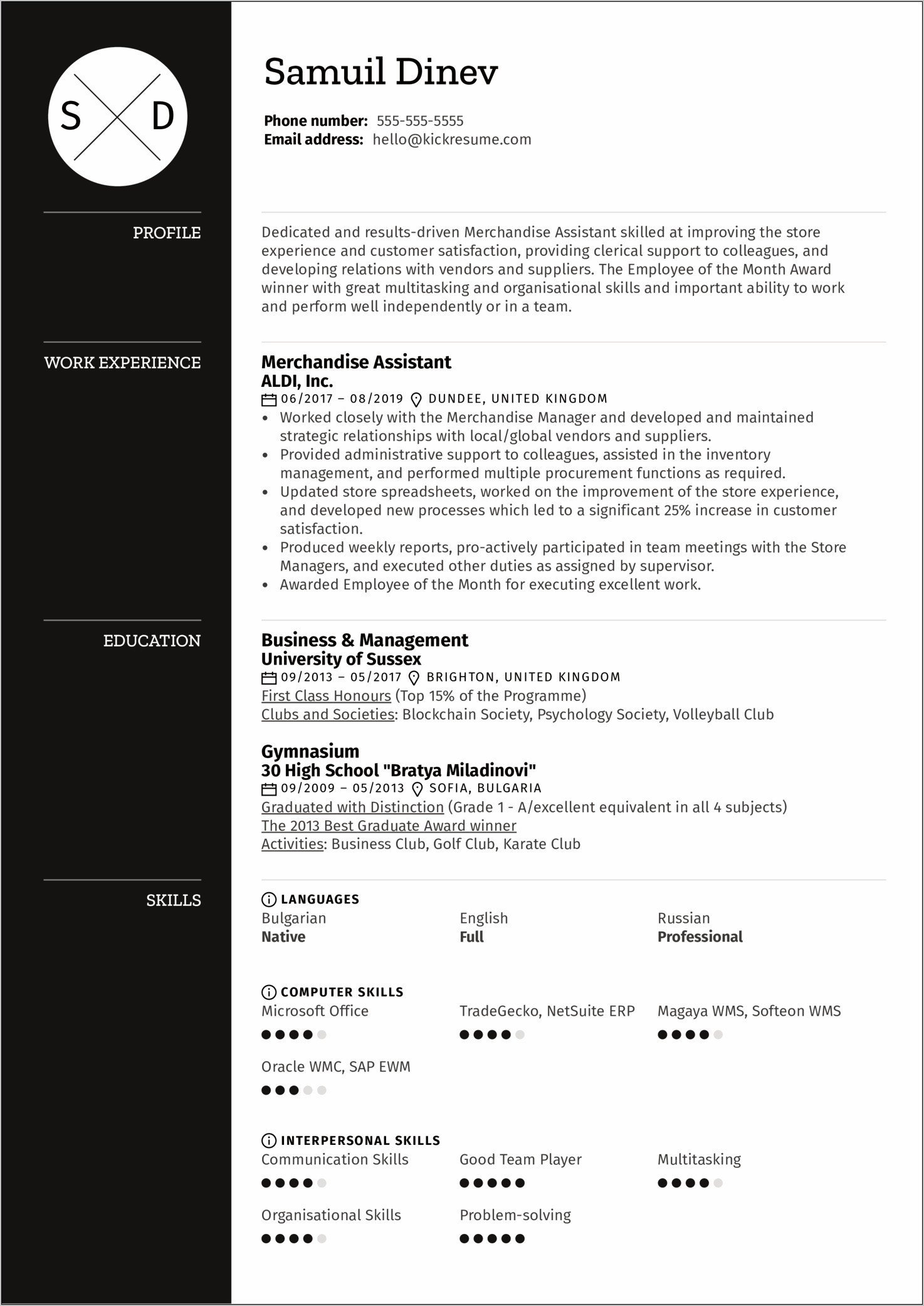 Aldi Job Description For Resume