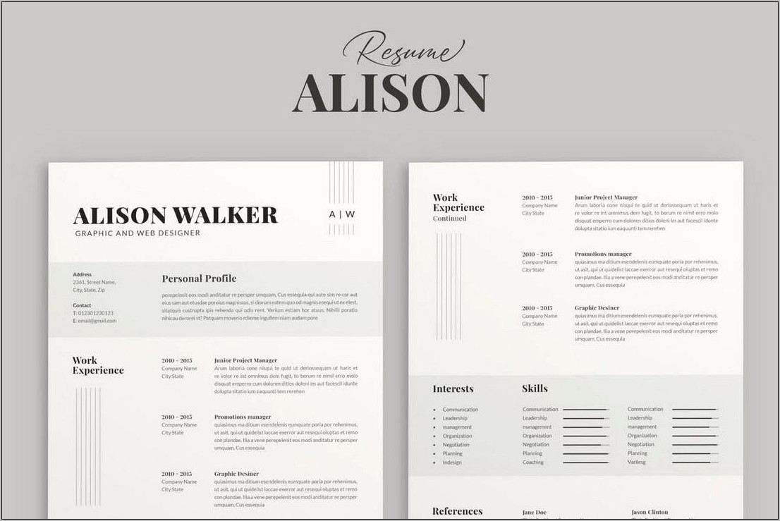 Apple Pages Free Resume Template