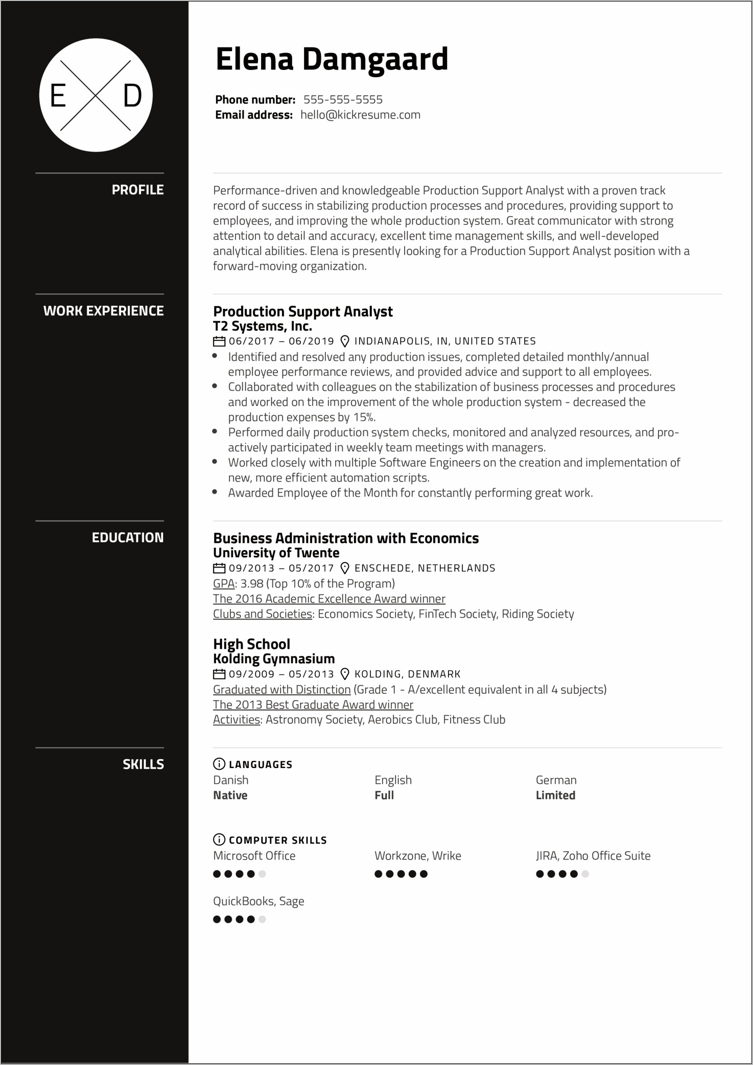 Application Support Analyst Resume Examples
