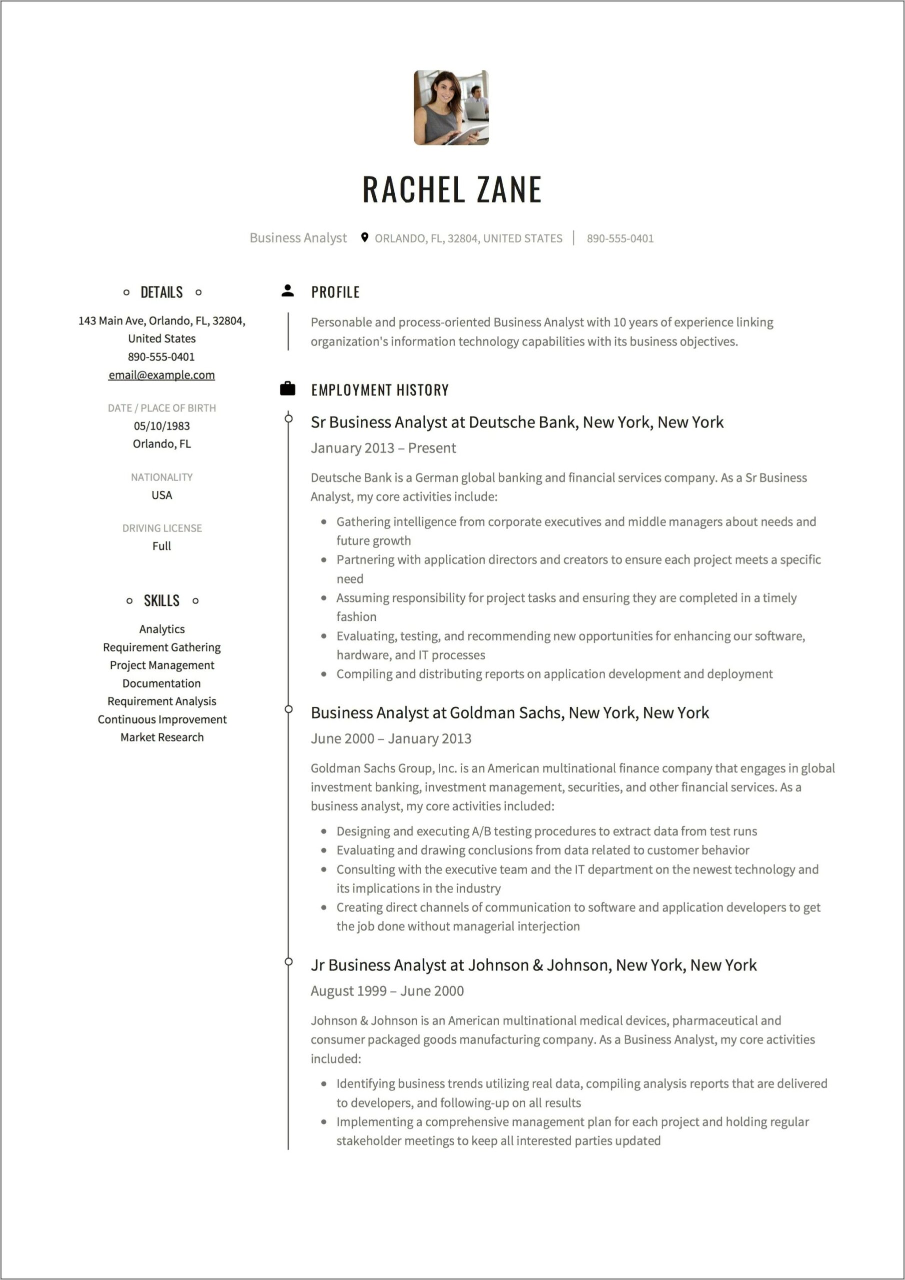 Best Business Systems Analyst Resume