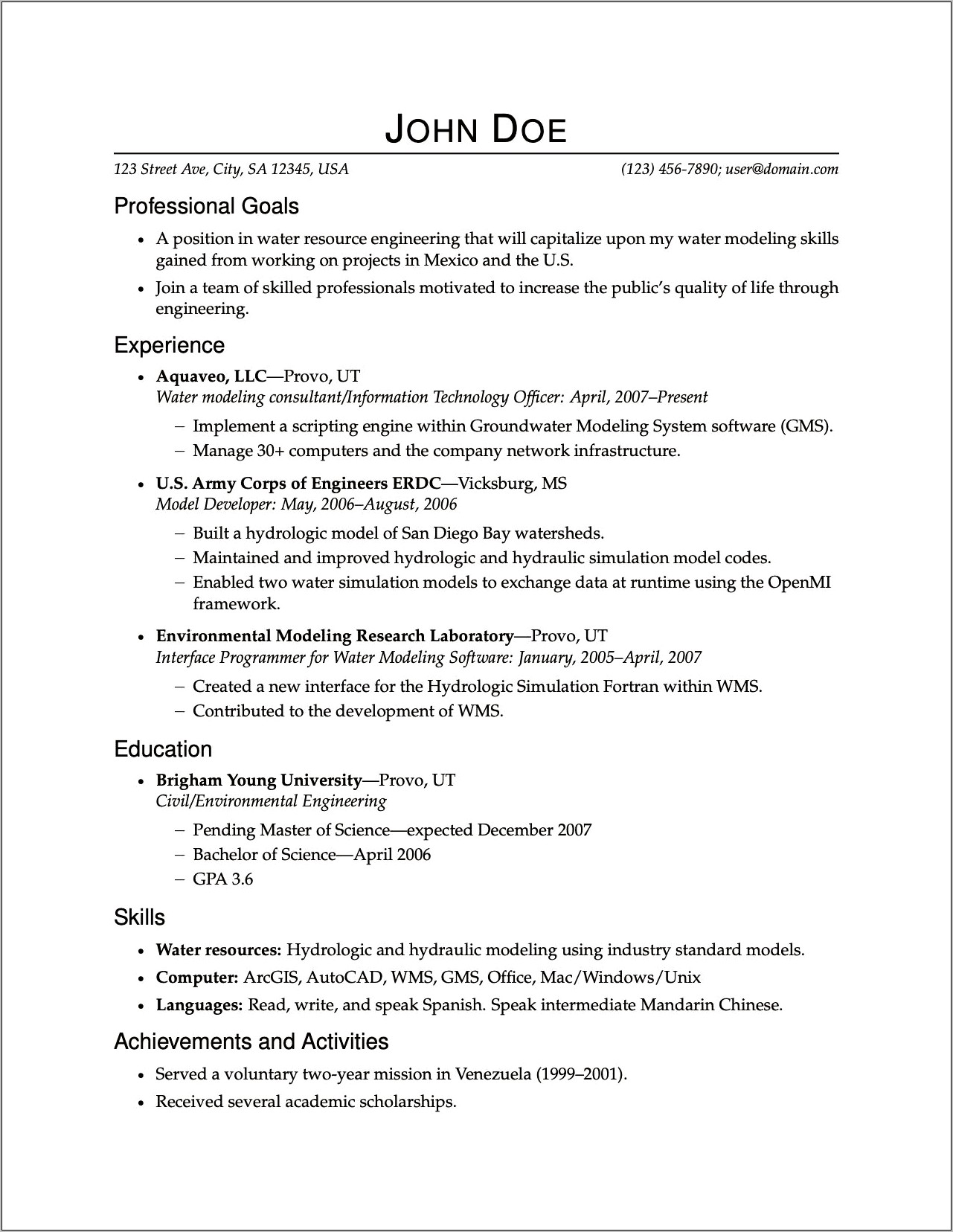 Best Latex Template For Resume