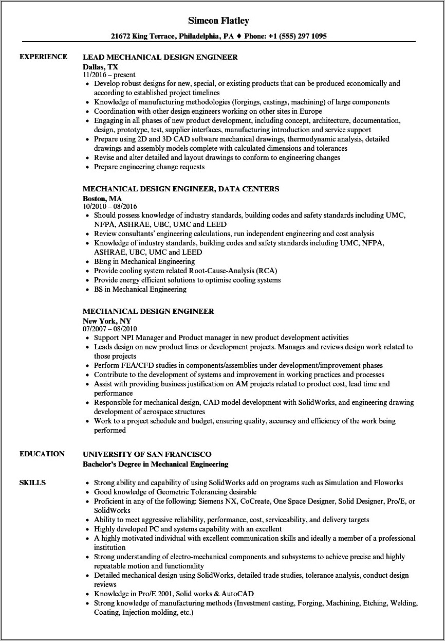 Best Layout For Engineering Resume
