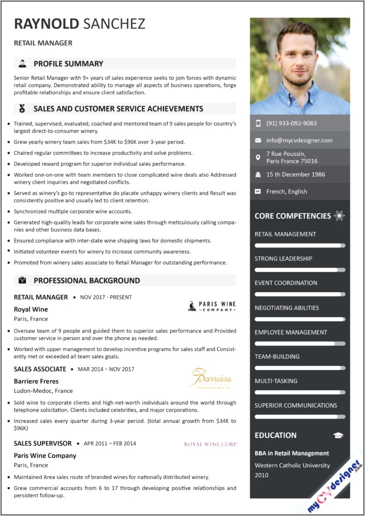 Best Layout For Management Resume