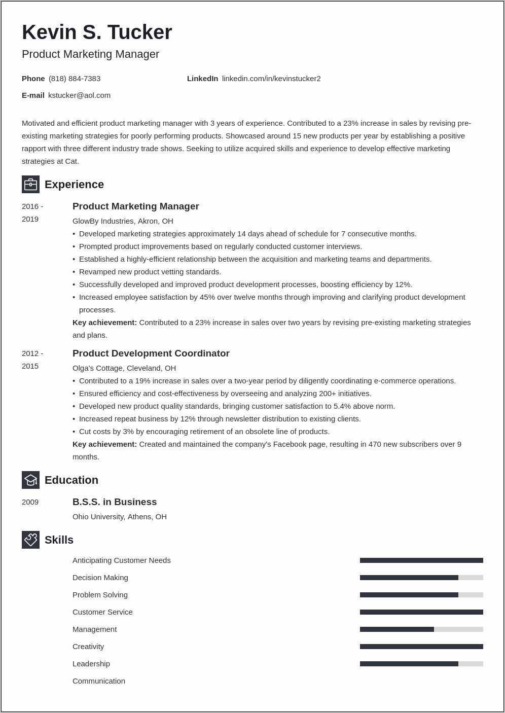 Best Marketing Manager Resume Examples
