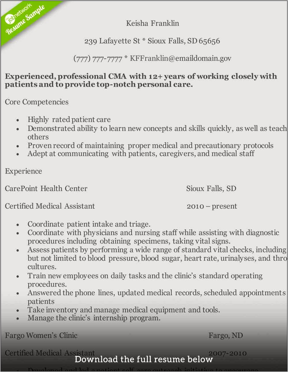 Best Medical Assistant Resume Examples