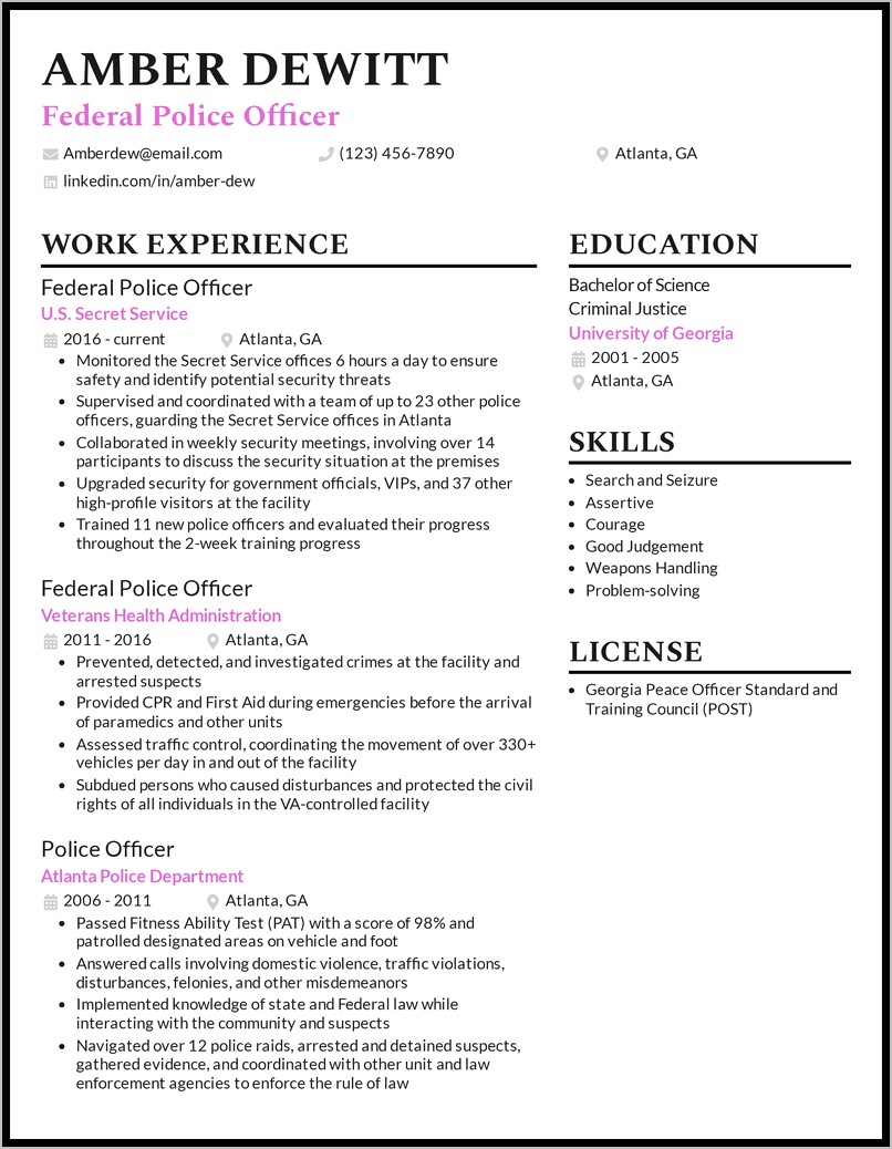 Best Police Officer Resume Examples