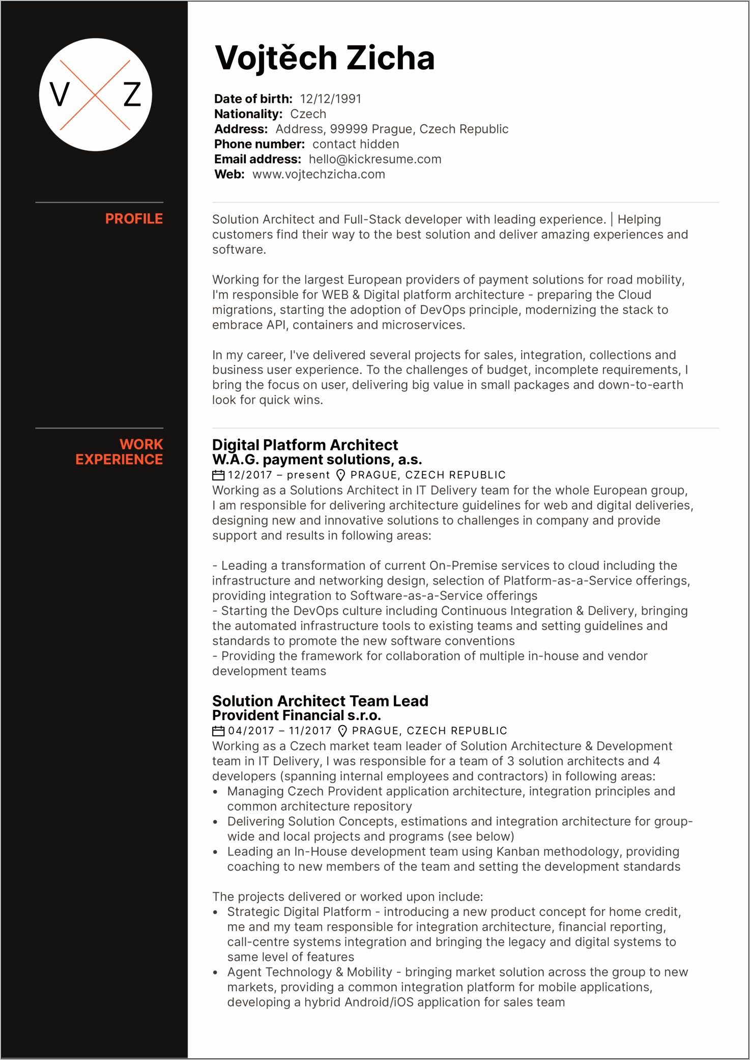 Best Resume For Security Architect